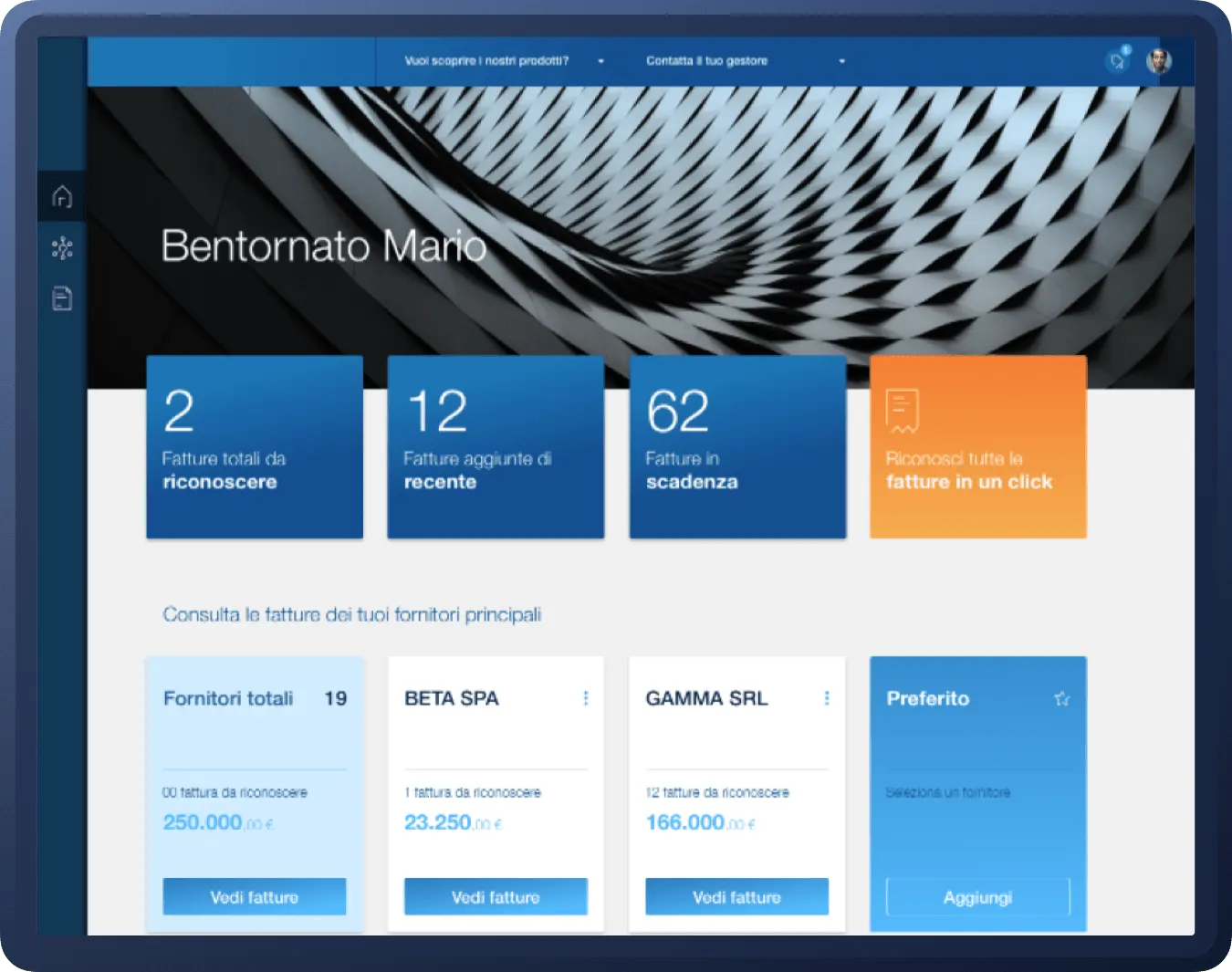 Solution d'affacturage pour une banque italienne, visuel 1