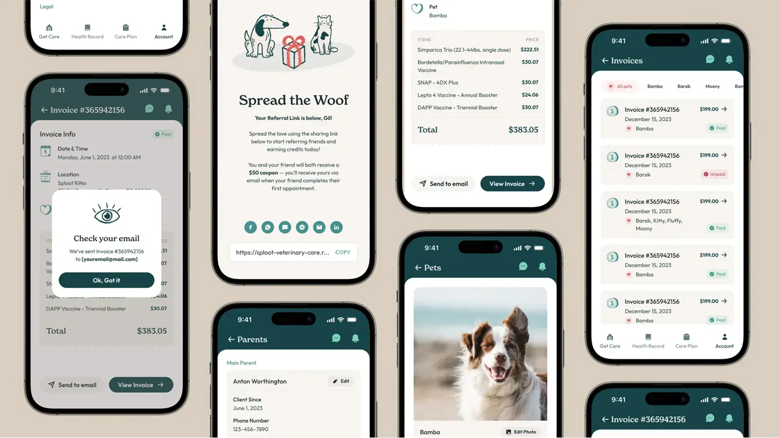 Portail Sploot Vets pour les propriétaires : une application de santé animale développée en 5 mois, visuel 3