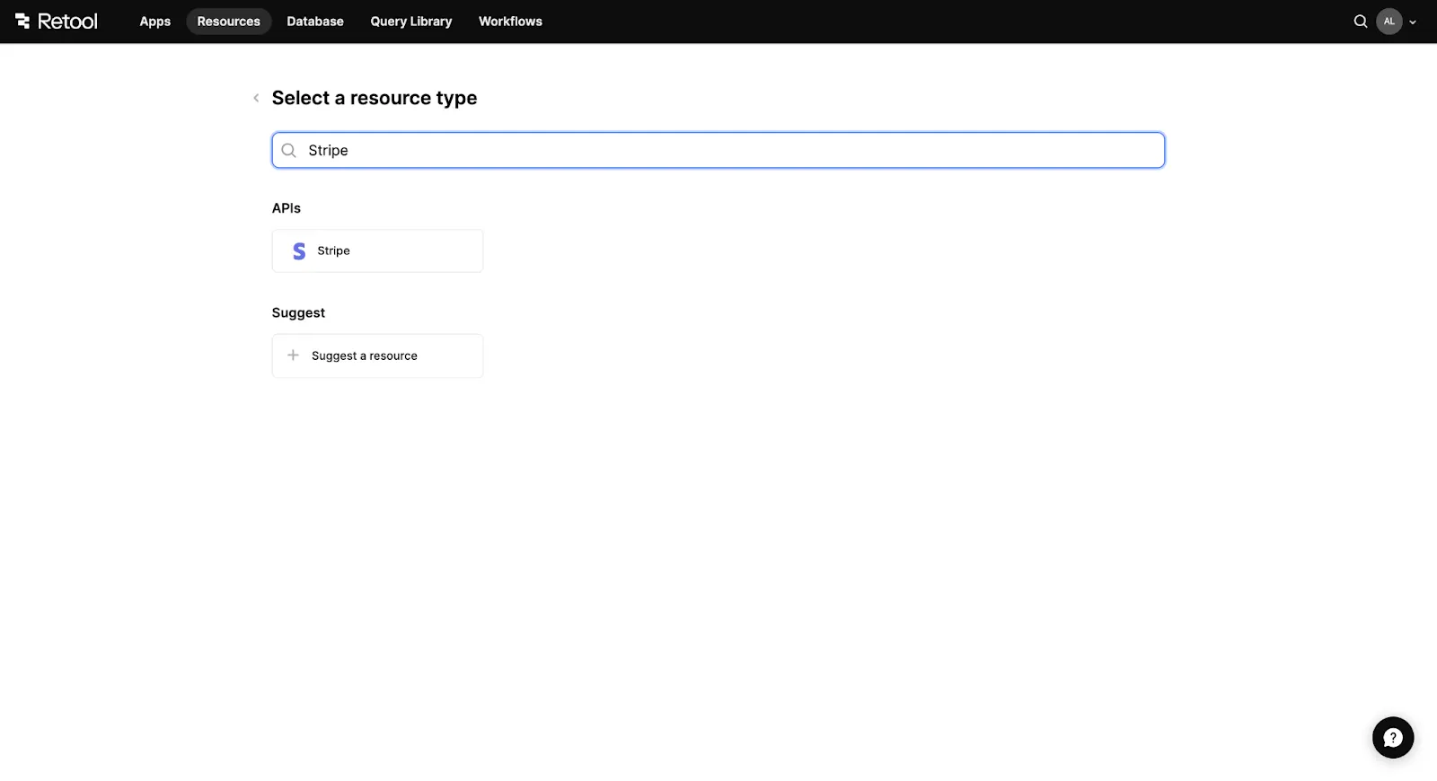 Select Resource type