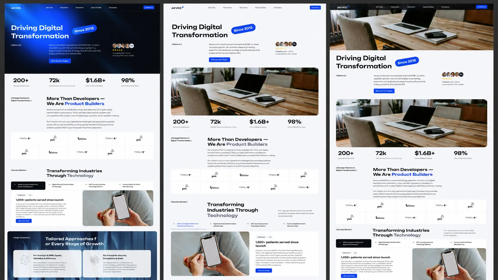 Example of figma designed wireframes for "About Us" page. Source: Akveo