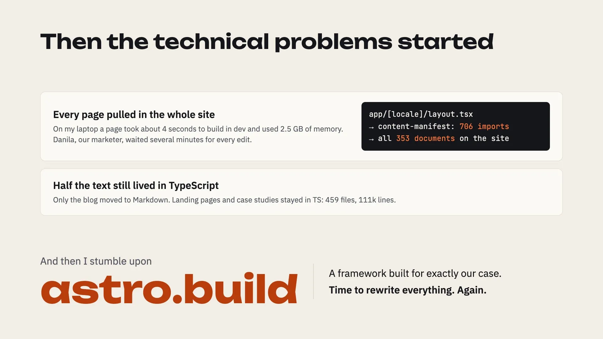 Then the technical problems started