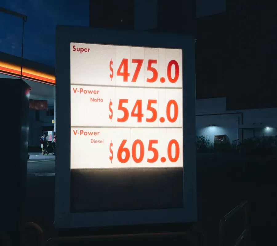 Tableau de bord des prix des carburants pour un groupe international d'énergie durable